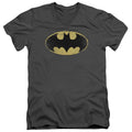 Batman Distressed Shield V-Neck T-Shirt
