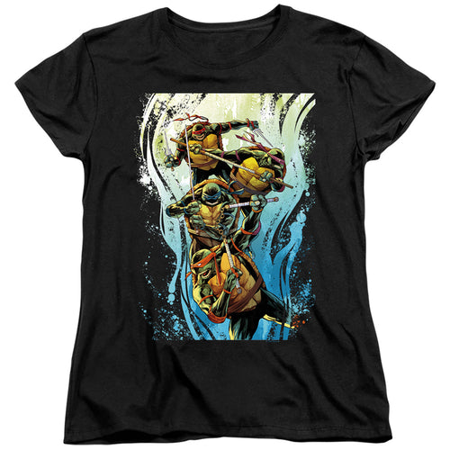 Teenage Mutant Ninja Turtles Cool Rainbow Warriors Womens T-Shirt