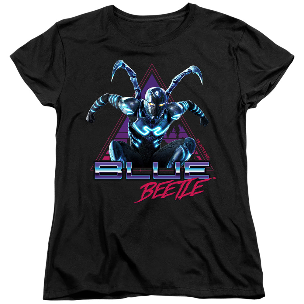 Blue Beetle Leaping Triangle Womens T-Shirt