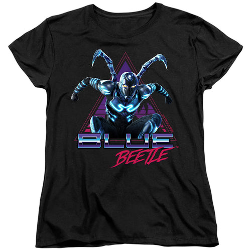 Blue Beetle Leaping Triangle Womens T-Shirt