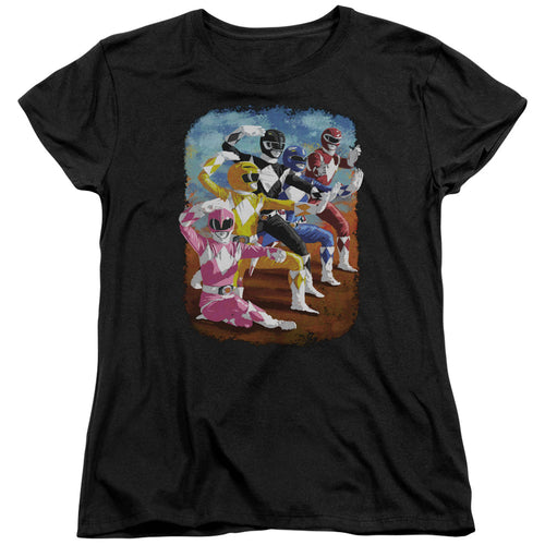 Mighty Morphin Power Rangers Impressionist Rangers Womens T-Shirt