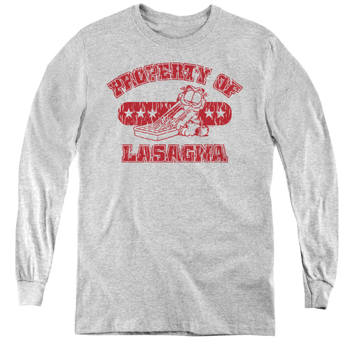 Garfield Property Of Lasagna Youth Long Sleeve T-Shirt
