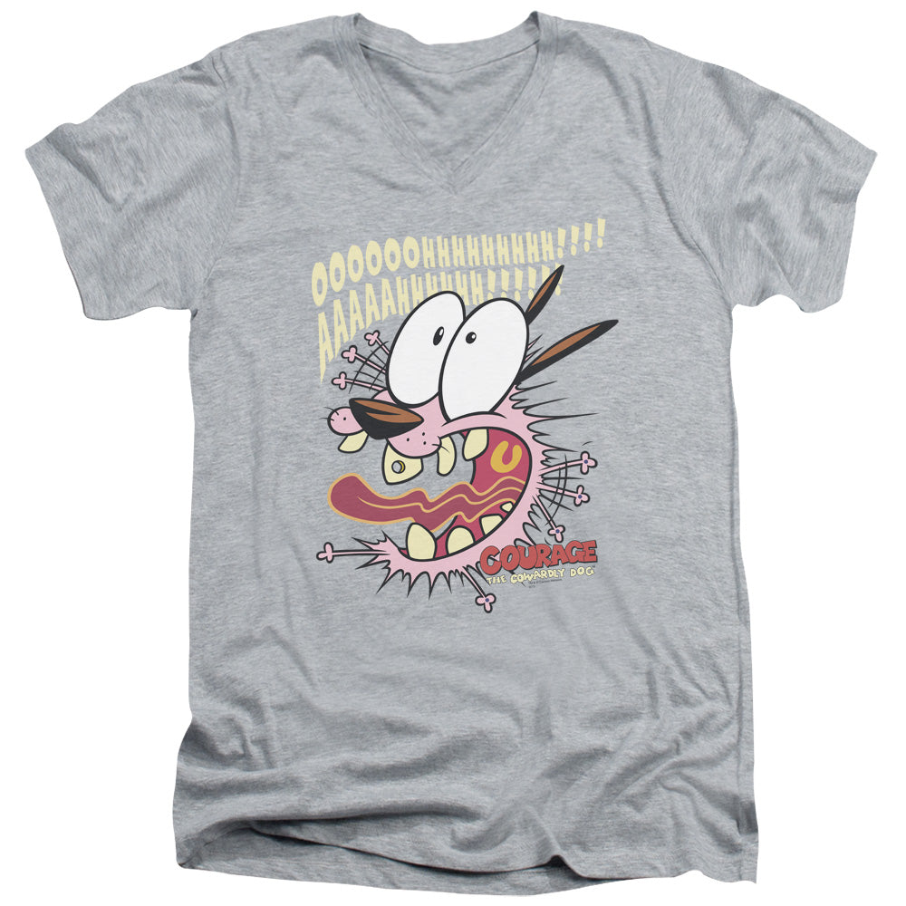 Courage the Cowardly Dog Scaredy Dog V-Neck T-Shirt