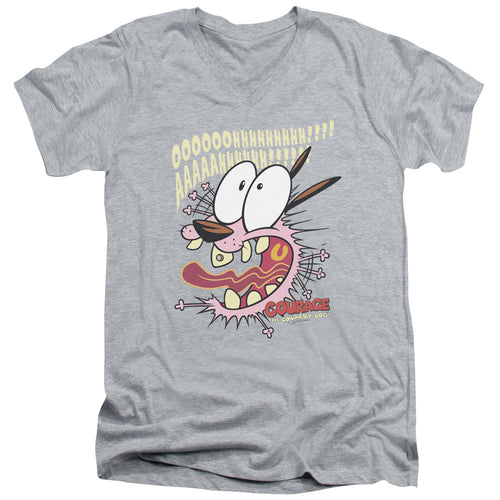 Courage the Cowardly Dog Scaredy Dog V-Neck T-Shirt
