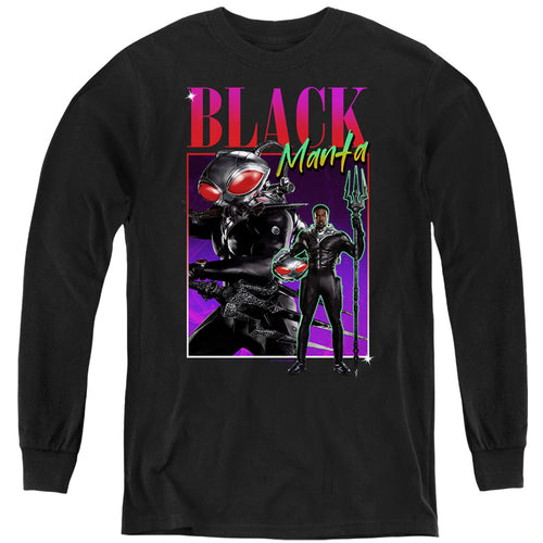 Aquaman 90'S Style Black Manta Youth Long Sleeve T-Shirt