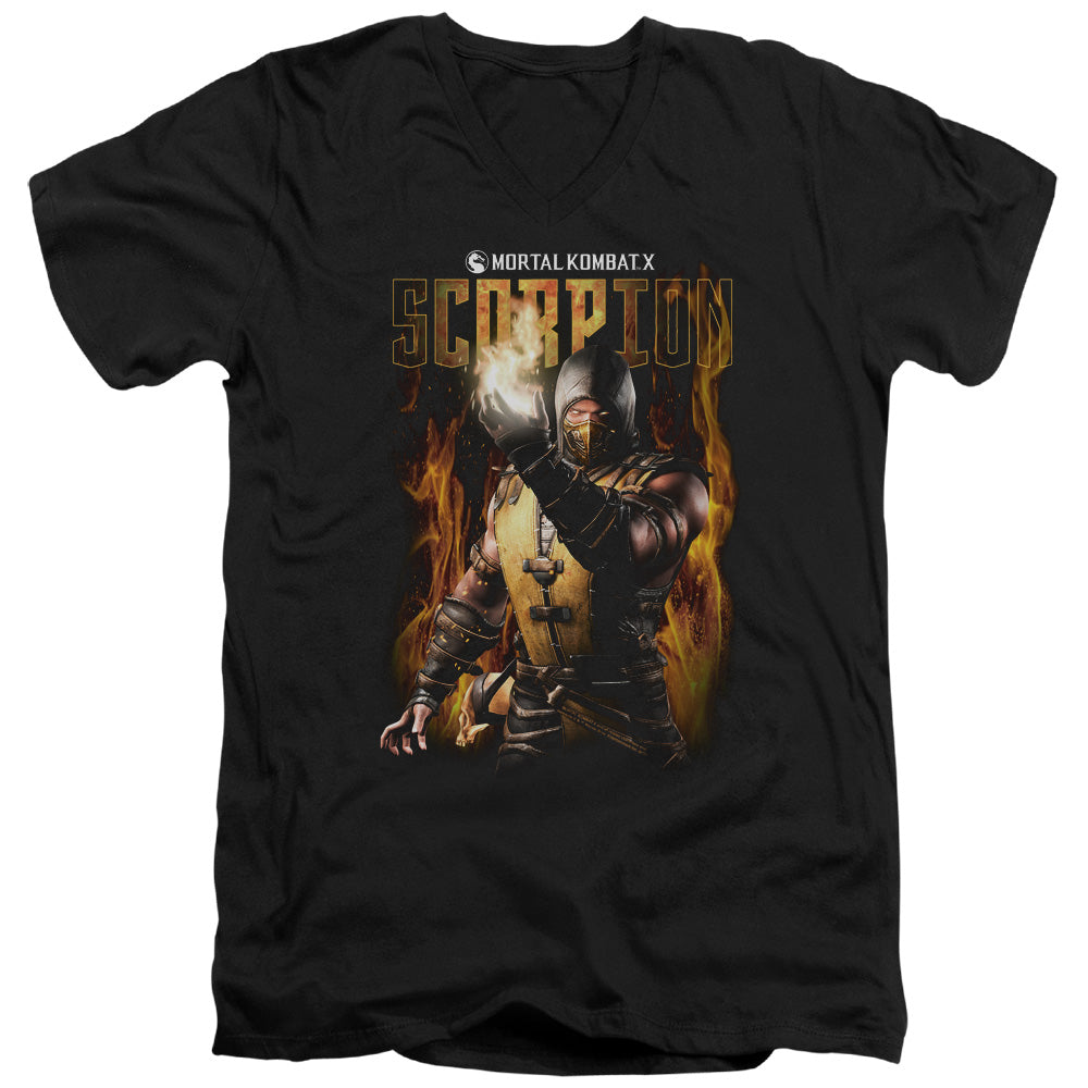Mortal Kombat 9 Scorpion V-Neck T-Shirt