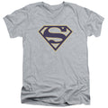 Superman Navy & Gold Shield Athletic Heather V-Neck T-Shirt
