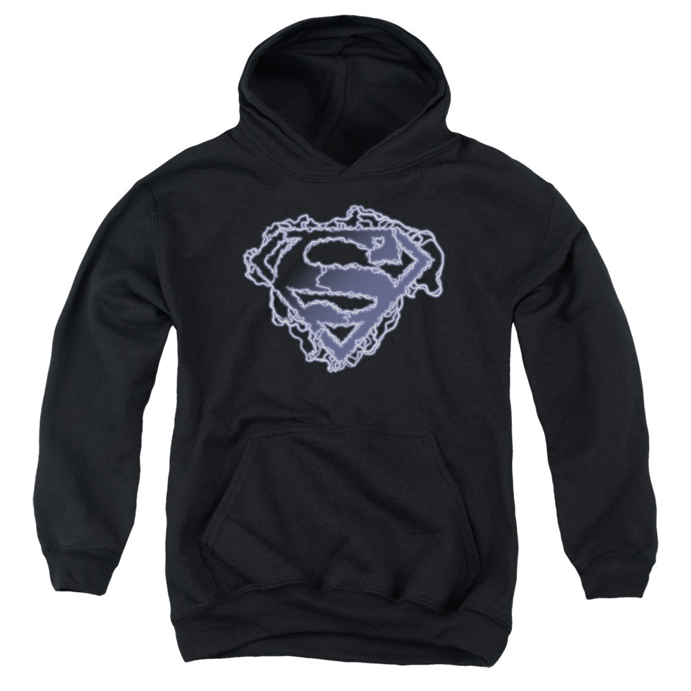 Superman Electric Supes Shield Youth Hoodie