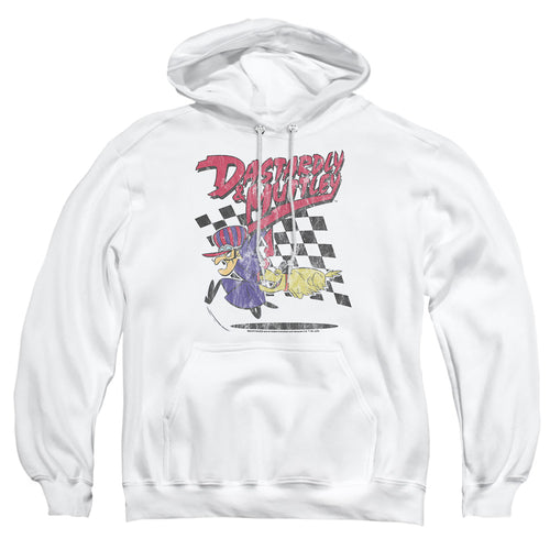 Wacky Races Dastardly and Muttley on White Pullover Hoodie
