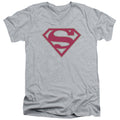 Superman Crimson & Gray Shield V-Neck T-Shirt