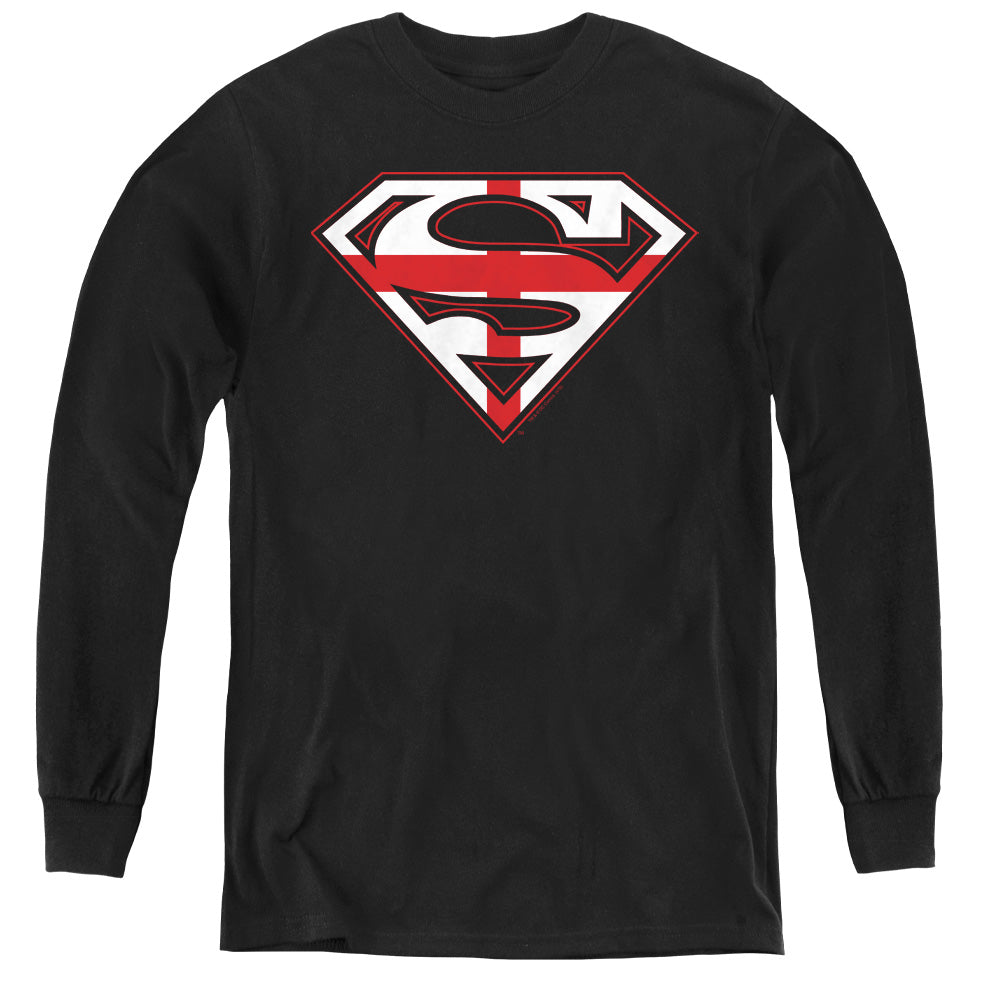 Superman English Shield Youth Long Sleeve T-Shirt