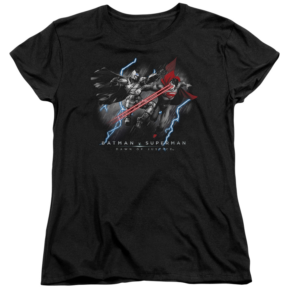 Batman v Superman Lightniing V Heat Vision Womens T-Shirt