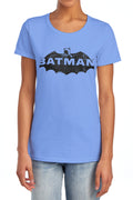 Batman Newsprint Logo Womens T-Shirt