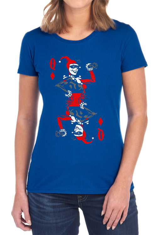 Batman Quinn Of Diamonds Womens T-Shirt