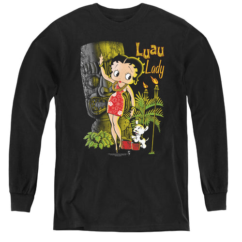 Betty Boop Luau Lady Youth Long Sleeve T-Shirt