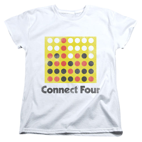 Connect Four Classic Logo Distressed Womens T-Shirt