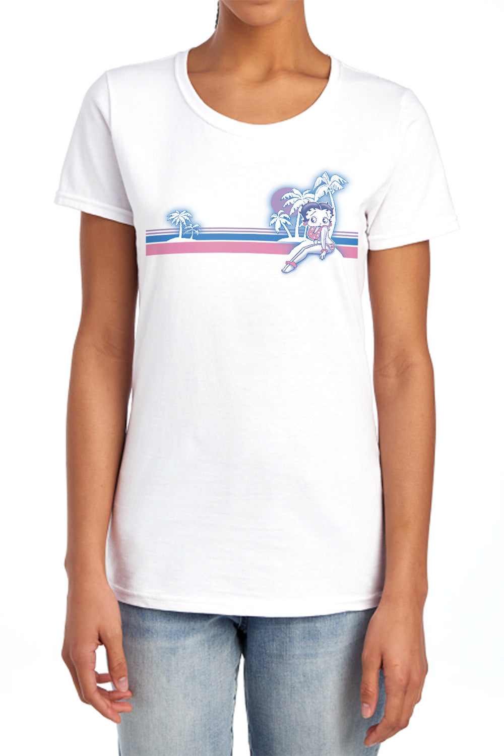 Betty Boop Retro Surf Band Womens T-Shirt