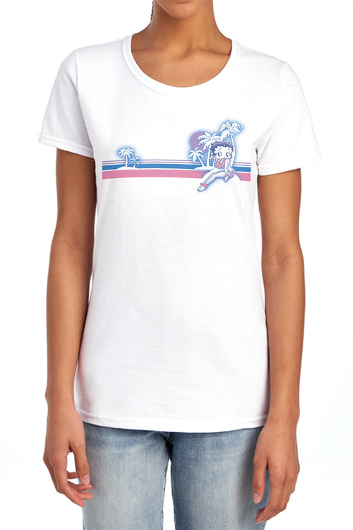 Betty Boop Retro Surf Band Womens T-Shirt