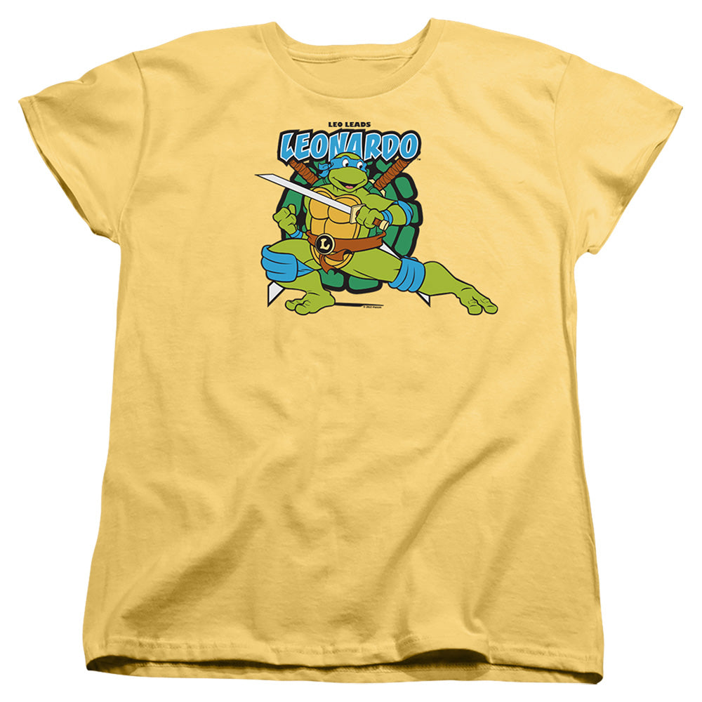 Teenage Mutant Ninja Turtles Leonardo Leads Womens T-Shirt