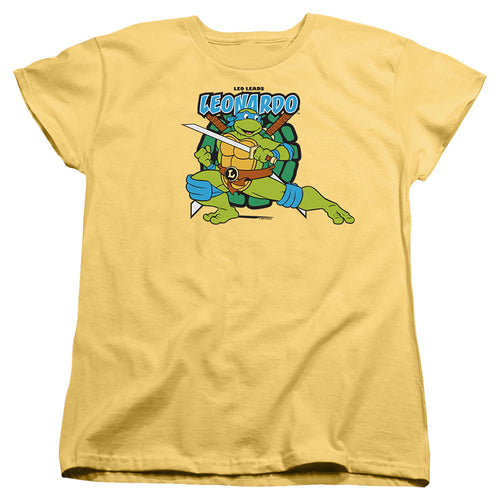 Teenage Mutant Ninja Turtles Leonardo Leads Womens T-Shirt