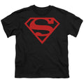 Superman Red on Black Shield Youth/Toddler T-Shirt