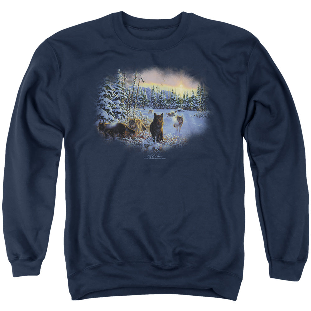 Wild Wings Hunter's Moon Wolves Crewneck Sweatshirt