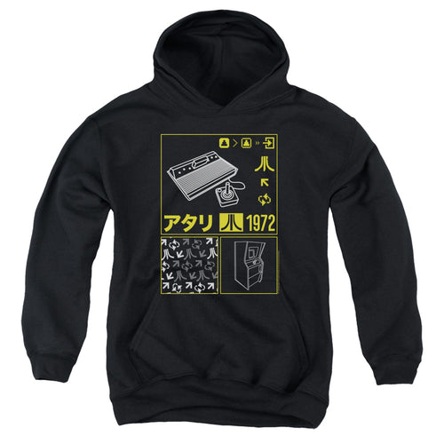 Atari Kanji Squares Black Youth Hoodie