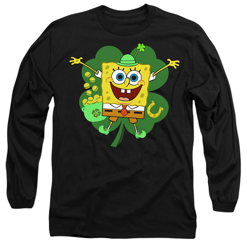 Spongebob Squarepants St. Patrick's Day Spongey Four Leaf Clover Long Sleeve T-Shirt