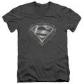 Superman Tribal Steel Logo V-Neck T-Shirt