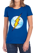 The Flash Flash Neon Distress Logo Womens T-Shirt