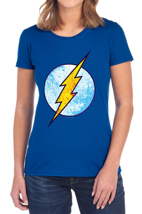The Flash Flash Neon Distress Logo Womens T-Shirt