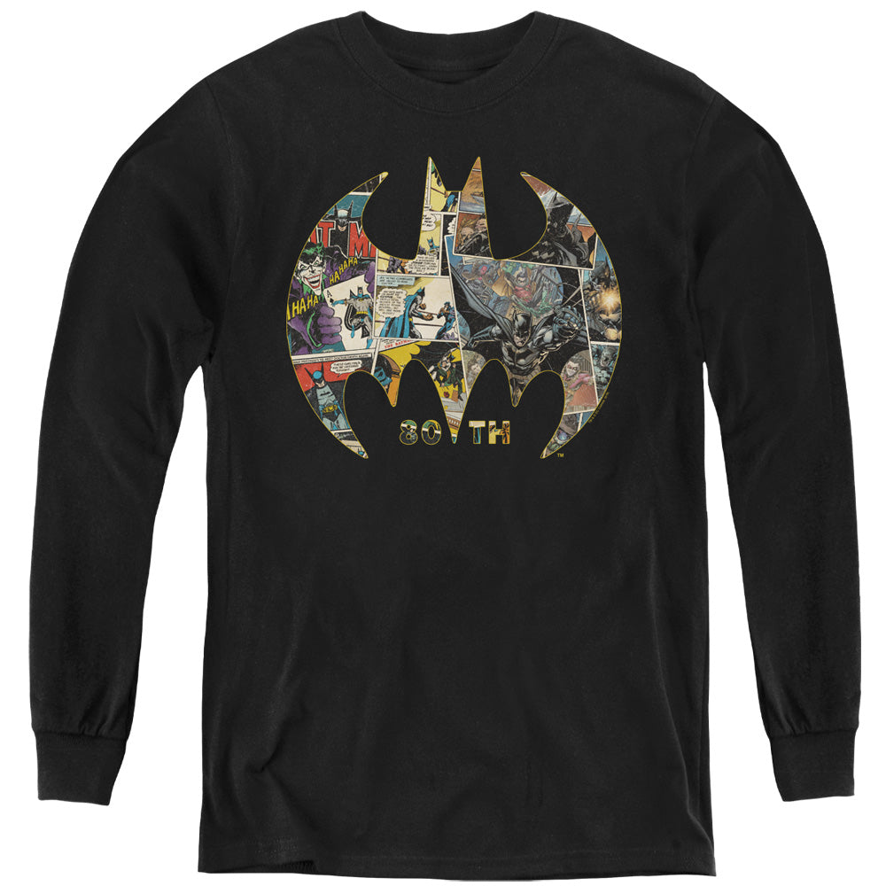 Batman 80Th Shield Youth Long Sleeve T-Shirt
