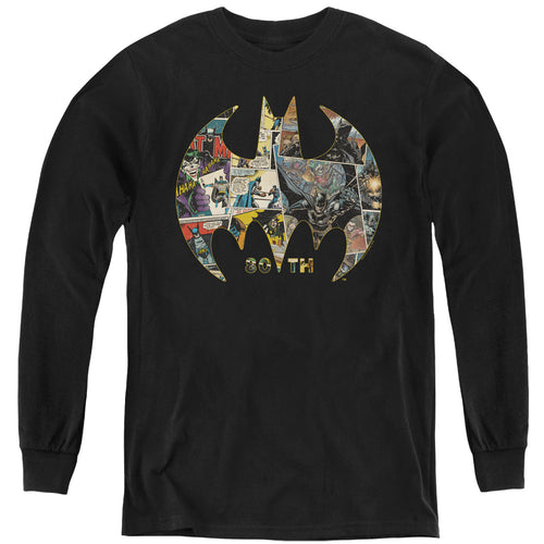 Batman 80Th Shield Youth Long Sleeve T-Shirt
