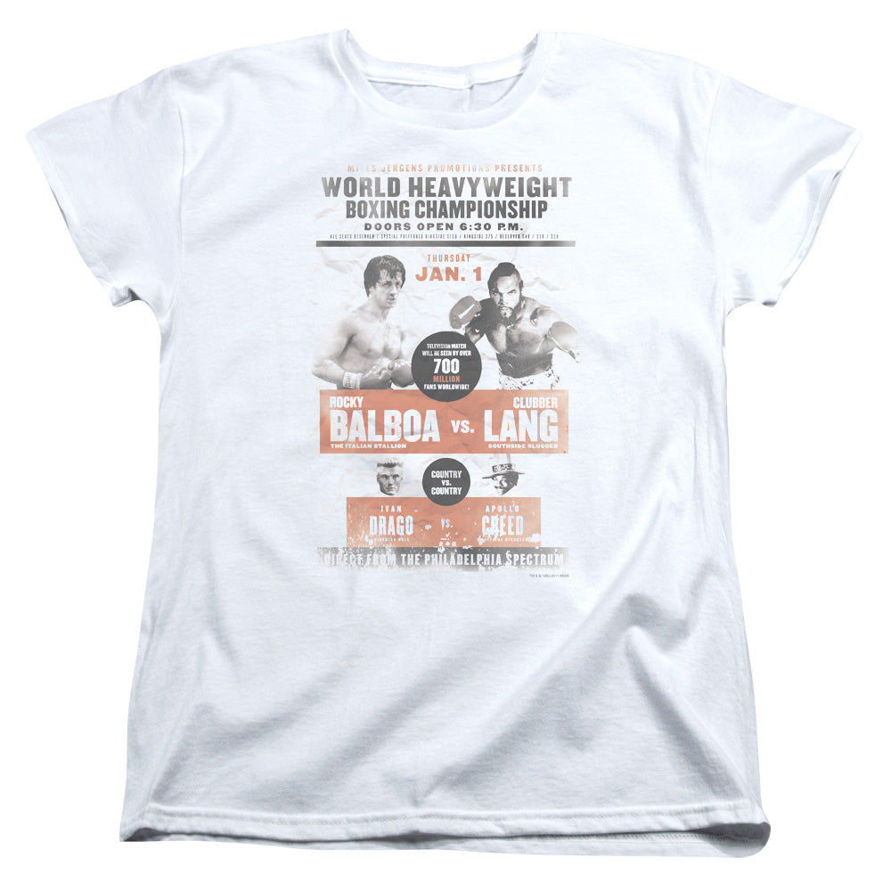 Rocky Vs Clubber Poster Womens T-Shirt