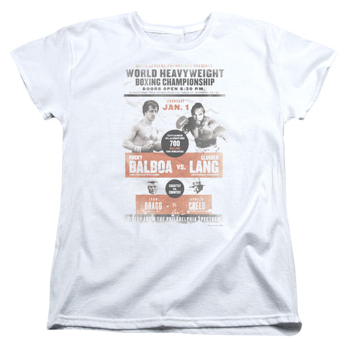 Rocky Vs Clubber Poster Womens T-Shirt