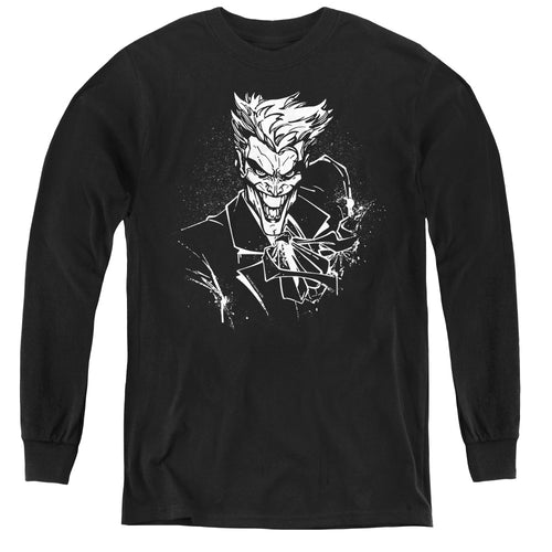 Batman Jokers Splatter Smile Youth Long Sleeve T-Shirt