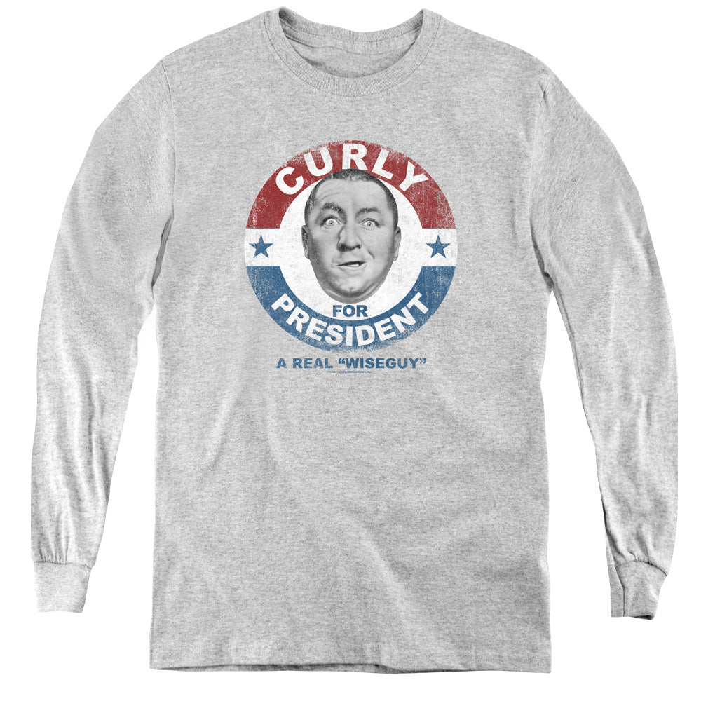 The Three Stooges Curly for President Wiseguy Youth Long Sleeve T-Shirt