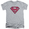 Superman Red & Black Shield Athletic Heather V-Neck T-Shirt