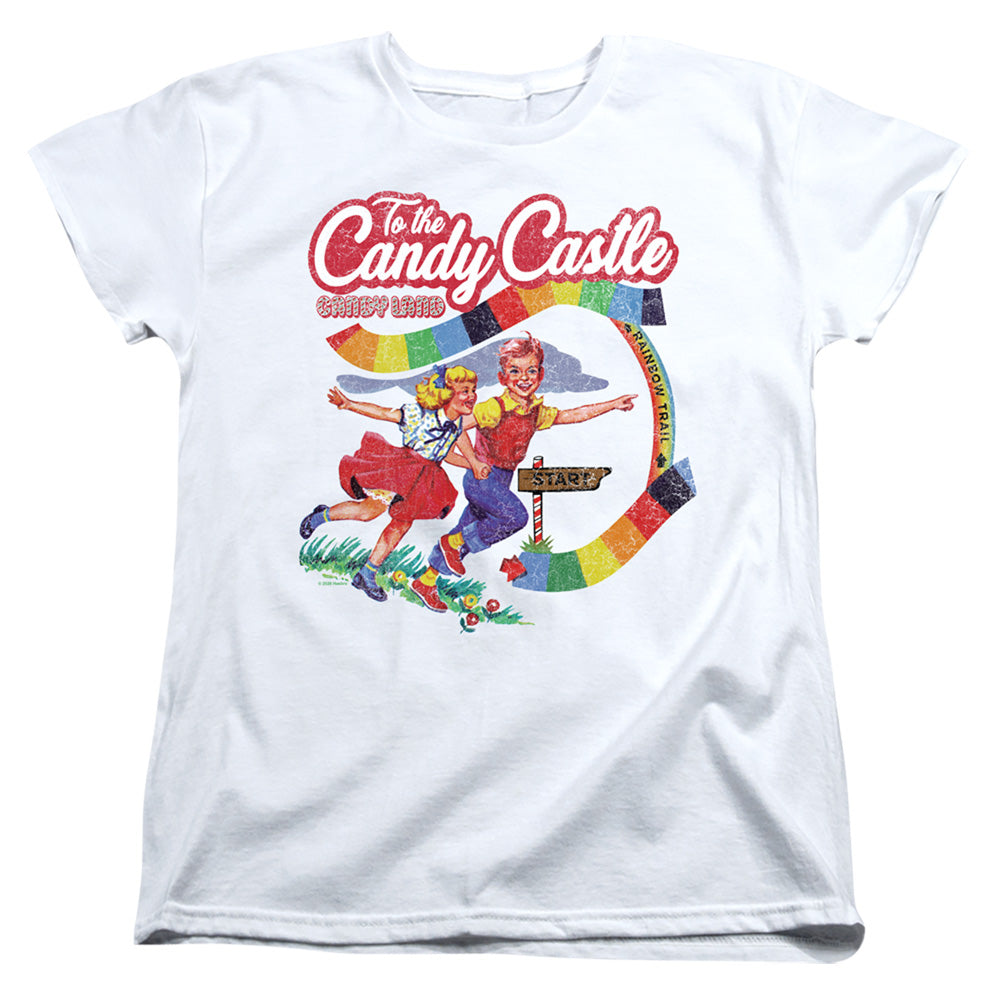 Candy Land To the Candy Castle White Womens T-Shirt