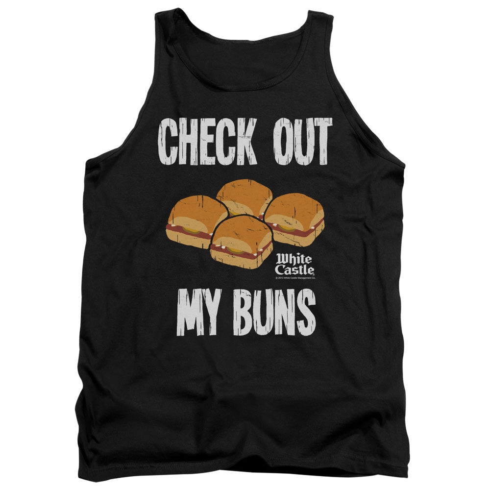 White Castle Check Out My Buns on Black Tank Top