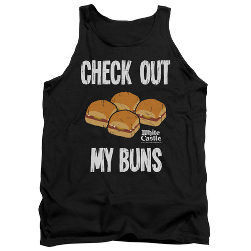 White Castle Check Out My Buns on Black Tank Top