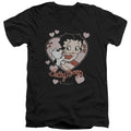 Betty Boop Classic Kiss Faded Heart V-Neck T-Shirt