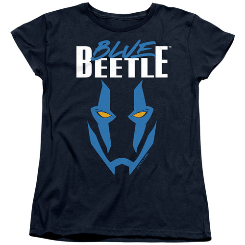 Blue Beetle Mask Womens T-Shirt