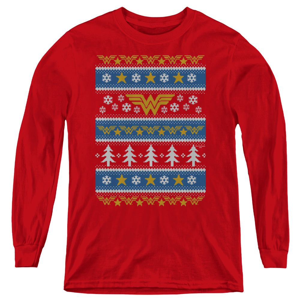 Wonder Woman Wonder Woman Christmas Sweater 
 
 Youth Long Sleeve T-Shirt