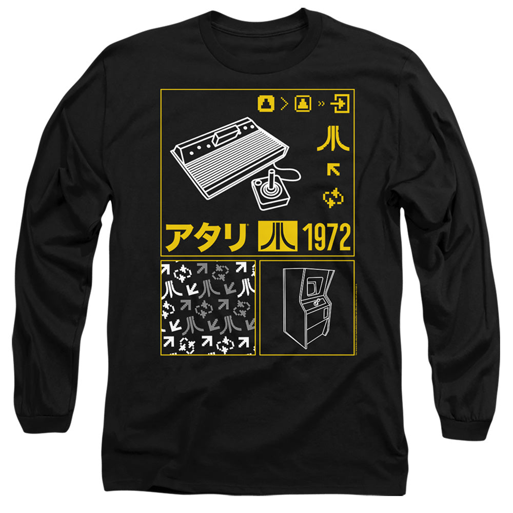 Atari Kanji Squares Black Long Sleeve T-Shirt