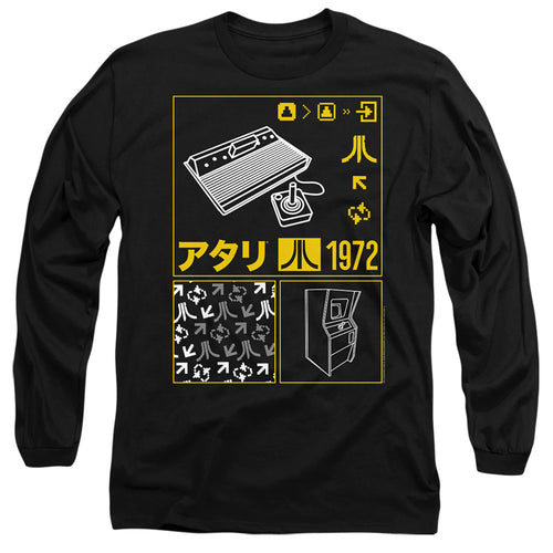 Atari Kanji Squares Black Long Sleeve T-Shirt