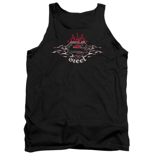 Superman Steel Flames Shield Tank Top