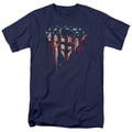 Superman Bleeding Shield Navy T-Shirt