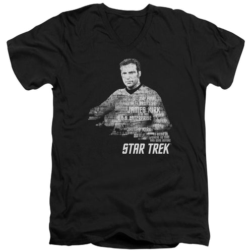 Star Trek Kirk Words Black V-Neck T-Shirt