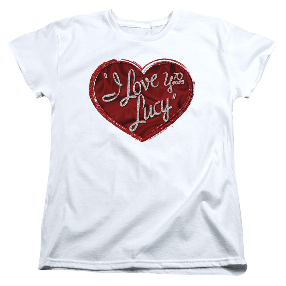 I Love Lucy Red Glitter 75 Womens T-Shirt